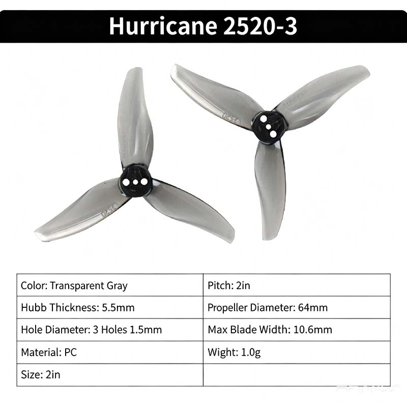 Hélice Gemfan Hurricane 2520-3 - Fpv Drone Propeller avaliação e preço